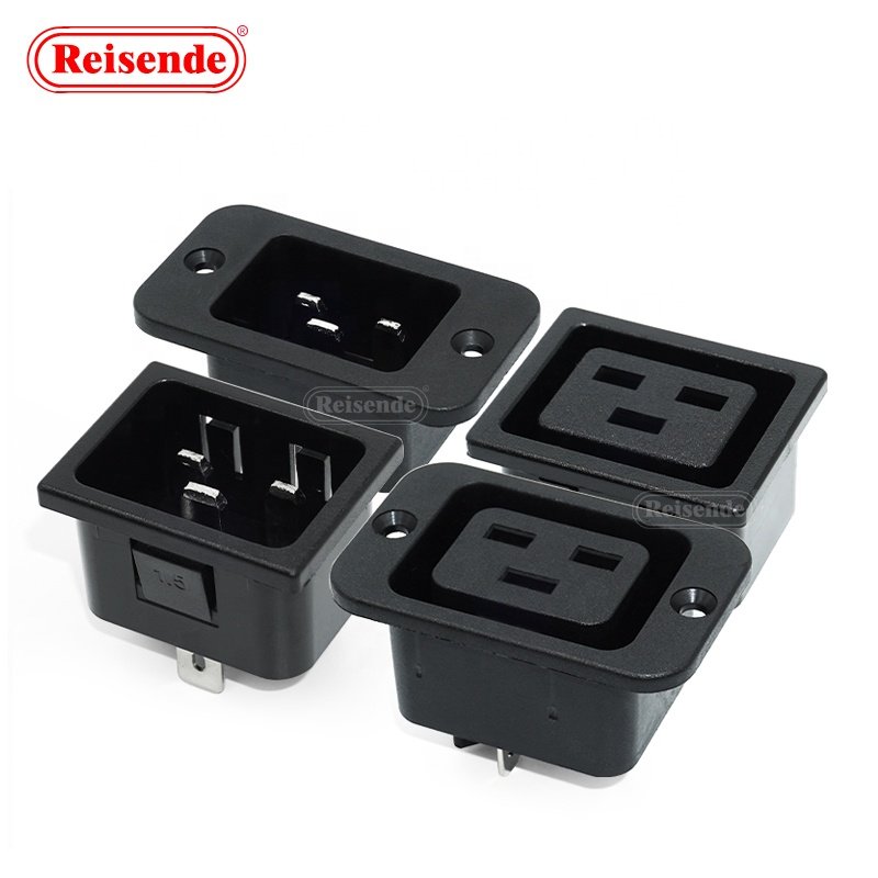 SS-3A Ac Power Socket C20 3-pin 250v 16a Ac Male Socket With Panel Mounting Hole