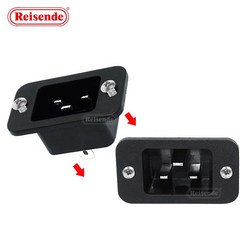 SS-3A Ac Power Socket C20 3-pin 250v 16a Ac Male Socket With Panel Mounting Hole