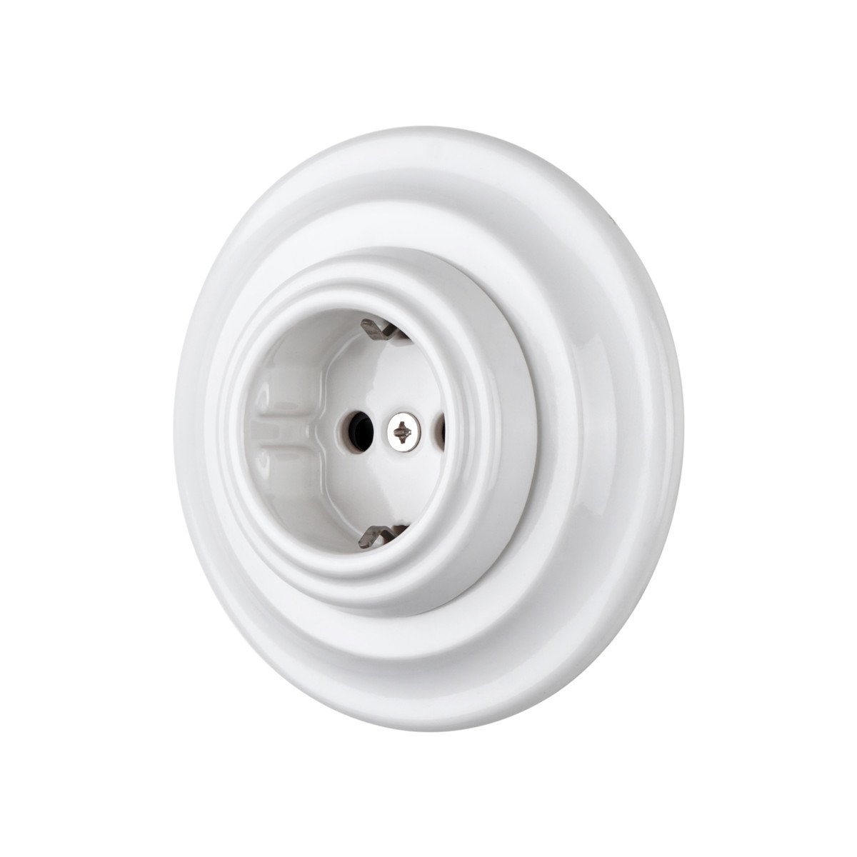 Best selling ceramic EU socket,flush mounted porcelain wall sockets,retro electric plug socket
