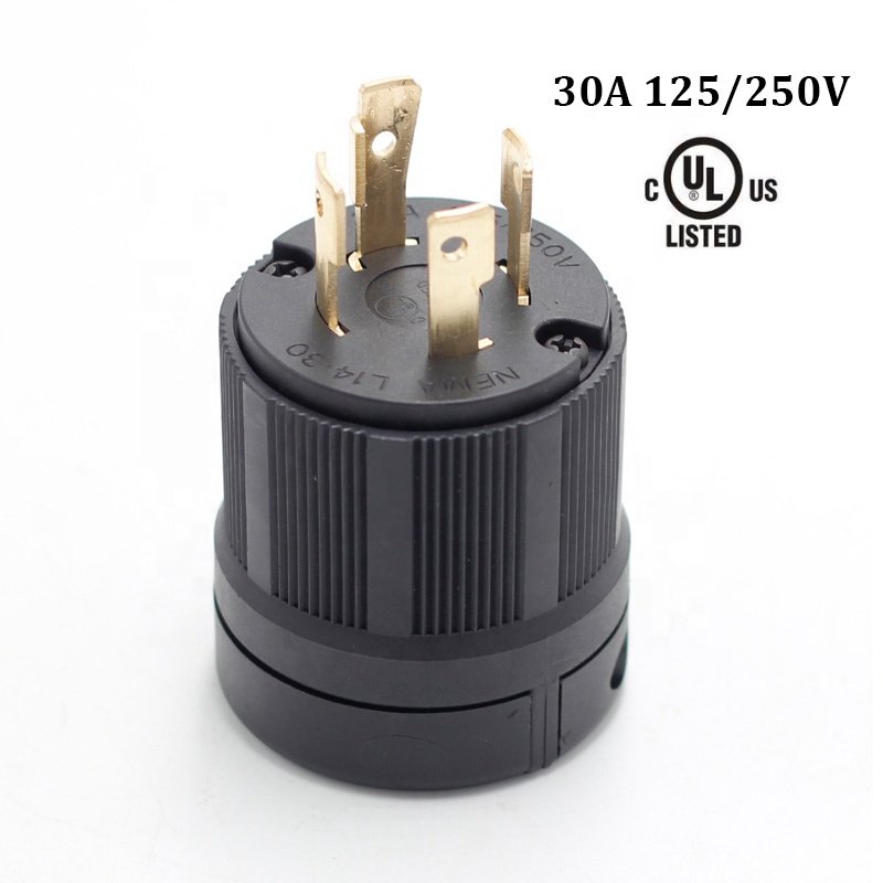 L14-30P 30 Amp 4-Prong Industrial Grade Male locking generator plug