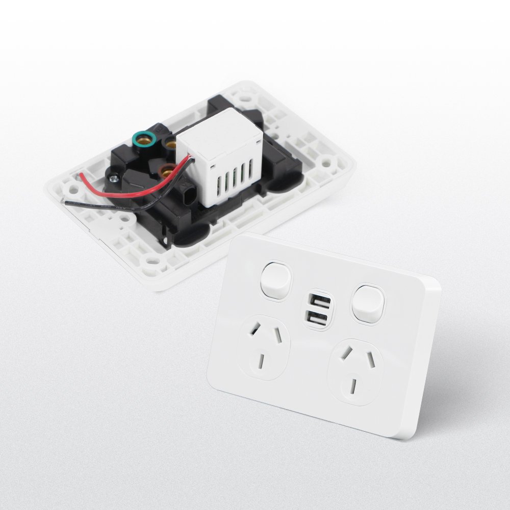 IGOTO Manufacturer Wholesale Wall Electric Switch SAA 10A Australian GPO Outlets Single Socket Outlet Double Pole Power Points