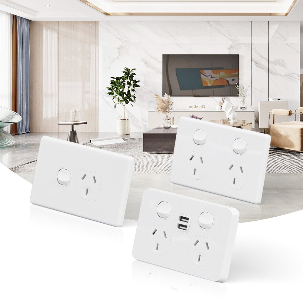 IGOTO Manufacturer Wholesale Wall Electric Switch SAA 10A Australian GPO Outlets Single Socket Outlet Double Pole Power Points