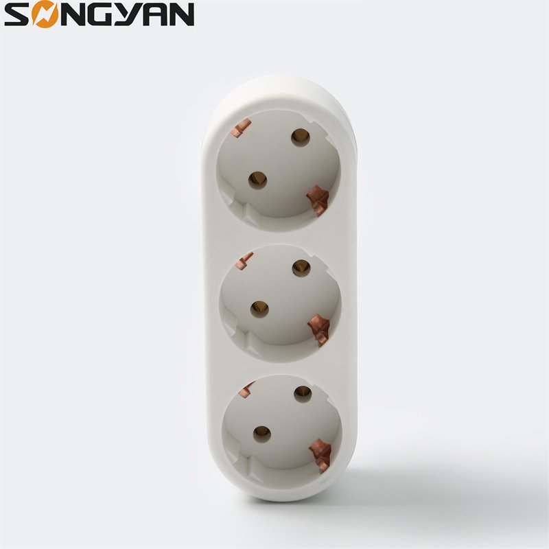 Hot sale conversion european plug 3 way eu standard power charger socket adapter