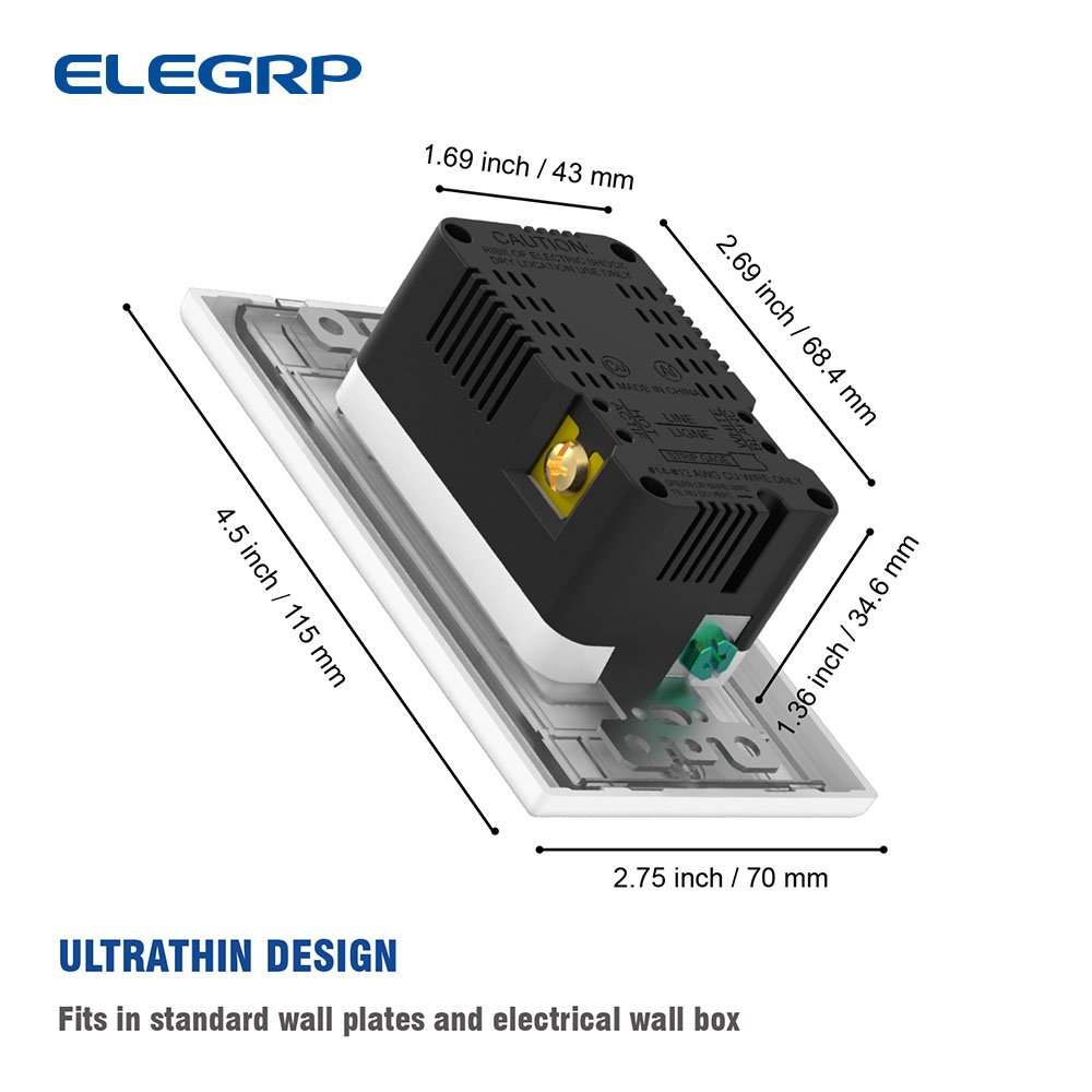 ELEGRP 4.0A electrical USB wall receptacle 20W ul certificate usb outlet plug for usa