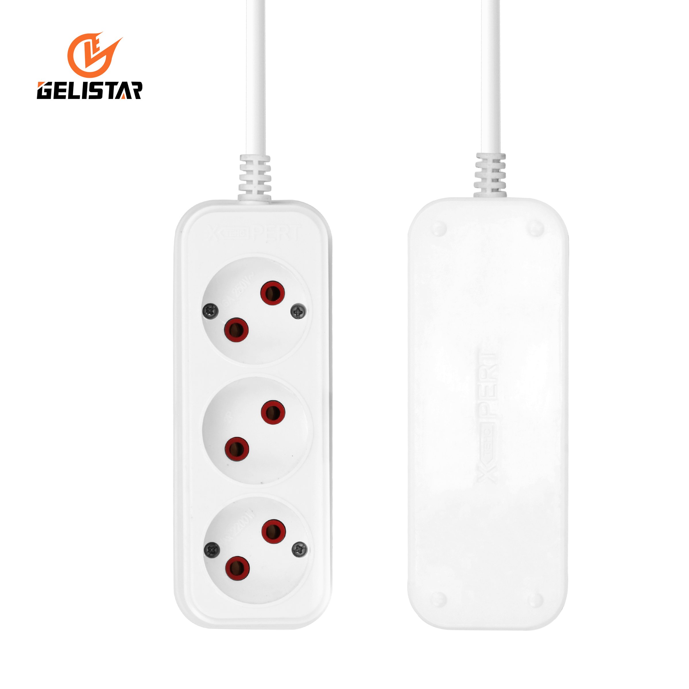 EU Standard Power Strip CE Approval 3 way Outlet EU Plug 2M cable Extension socket