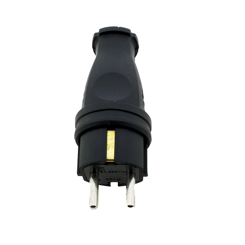 Hot Sale 16A Black Rubber Plug Straight With Grounding IP44 220V For Industrial Application EU/UK/US Plug Standard Wholesale