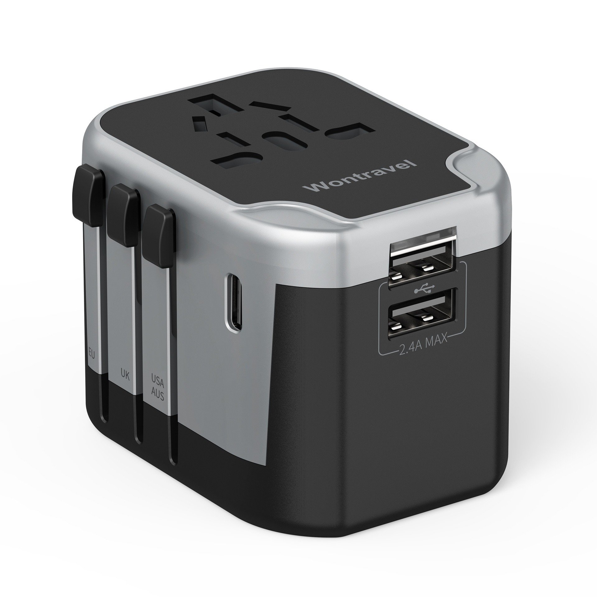 Worldplug international multi plug USB TYPE C socket, worldwide power adaptor universal travel plug mini adapter charger