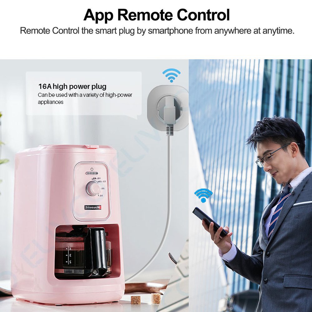 Tuya Smart Life 16A WiFi Smart Plug with EU Socket Remote Control Energy Monitoring Works Alexa Google Assistant EU Standard
