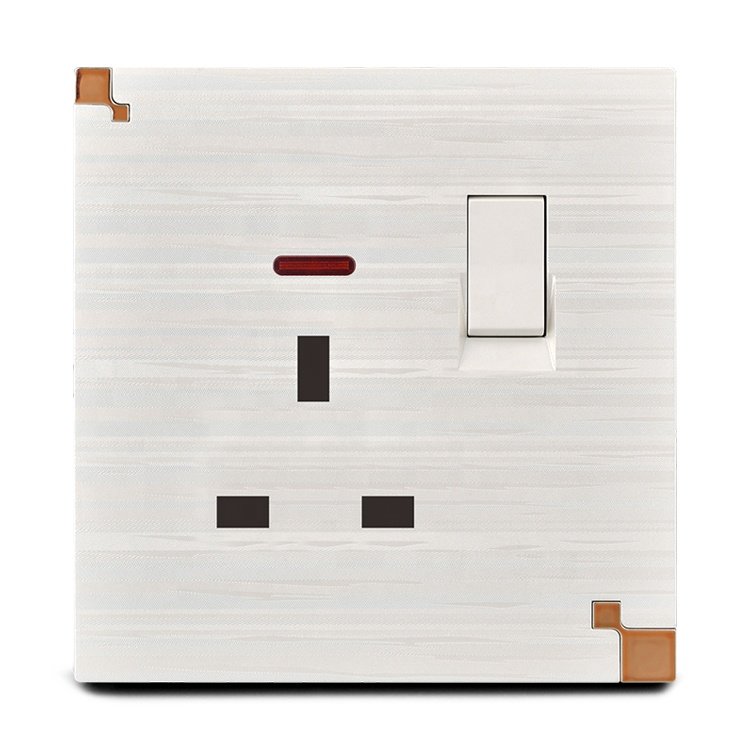 Honyar Electrical 13A 250V Single British Standard Power Plug Outlet 86Type 13 amp Switched Socket