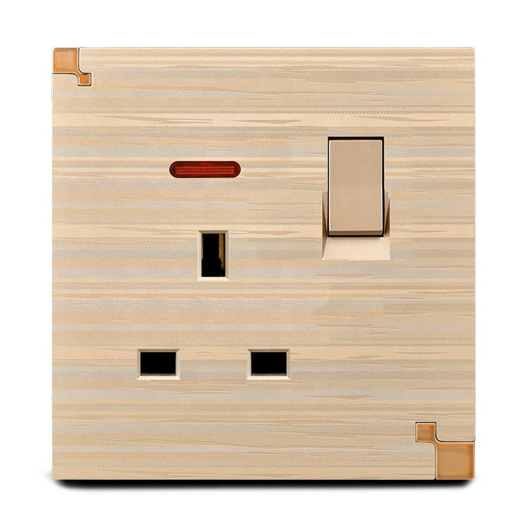 Honyar Electrical 13A 250V Single British Standard Power Plug Outlet 86Type 13 amp Switched Socket