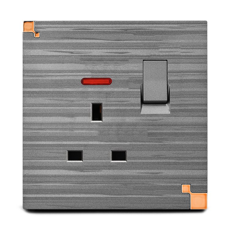 Honyar Electrical 13A 250V Single British Standard Power Plug Outlet 86Type 13 amp Switched Socket
