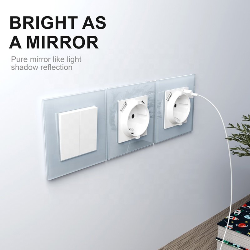 Germany USB Socket Electrical Wall Socket Plug European Standard Single Schuko Socket With USB A USB C Ports