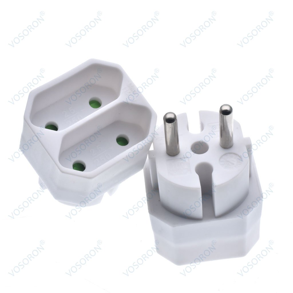 European Plug 2Pin 4.8mm turn 4.0mm 2 Hole EU Socket Plug Power Distribution Adapter Plug 16A 250V