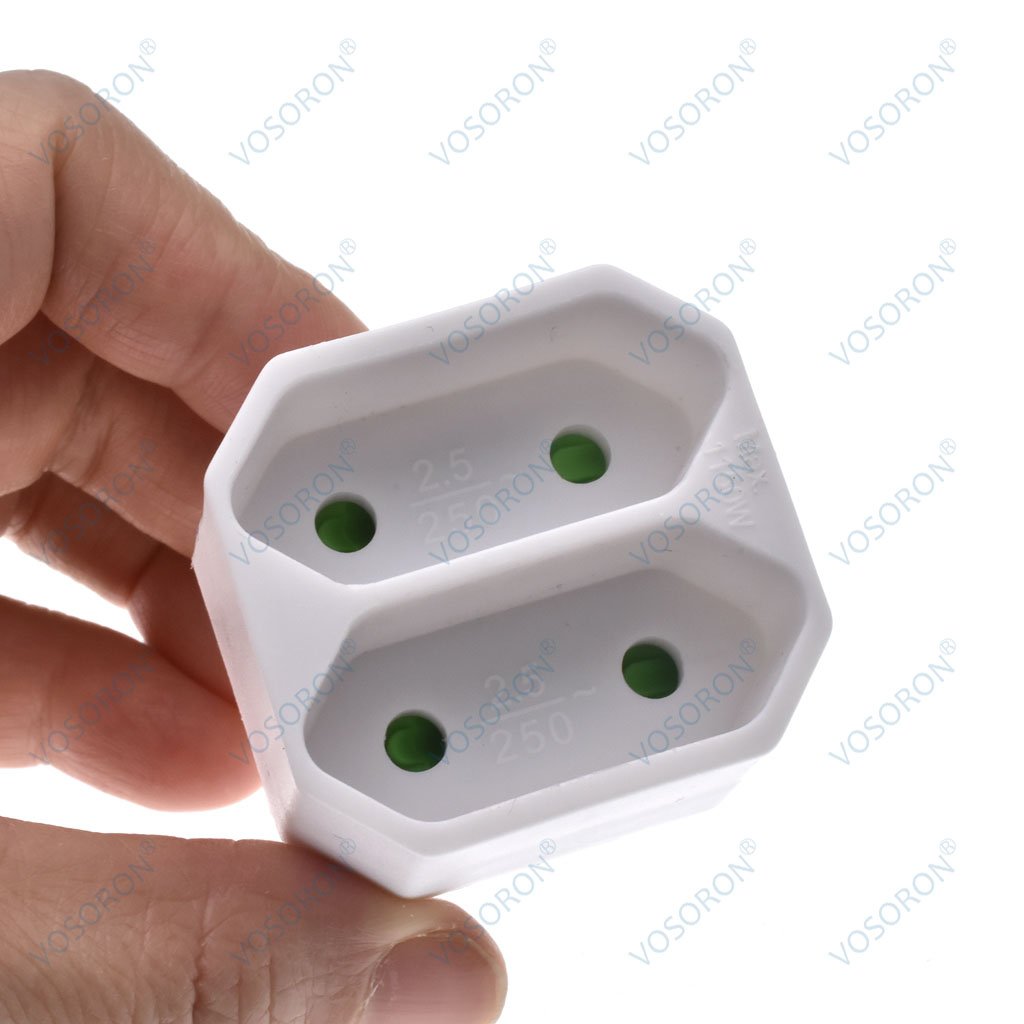 European Plug 2Pin 4.8mm turn 4.0mm 2 Hole EU Socket Plug Power Distribution Adapter Plug 16A 250V