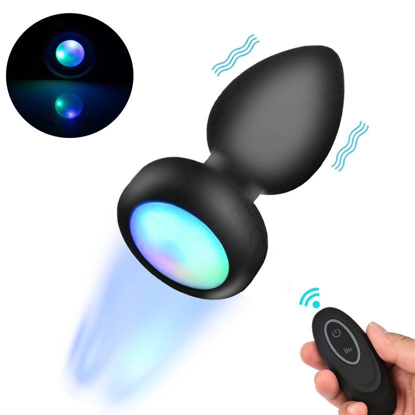 2022 New Vibrating Butt Plug Light Up With remote control Anal Plug Sex Toy For Women Color Change With light