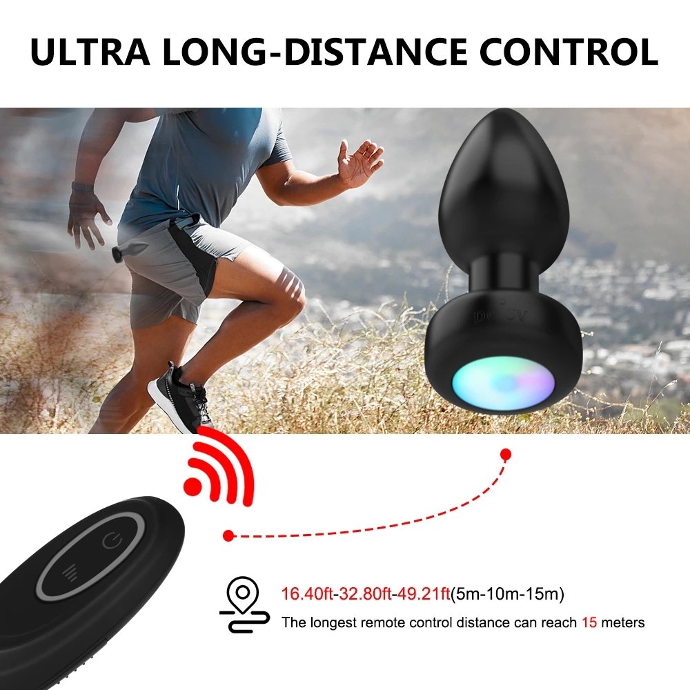 2022 New Vibrating Butt Plug Light Up With remote control Anal Plug Sex Toy For Women Color Change With light