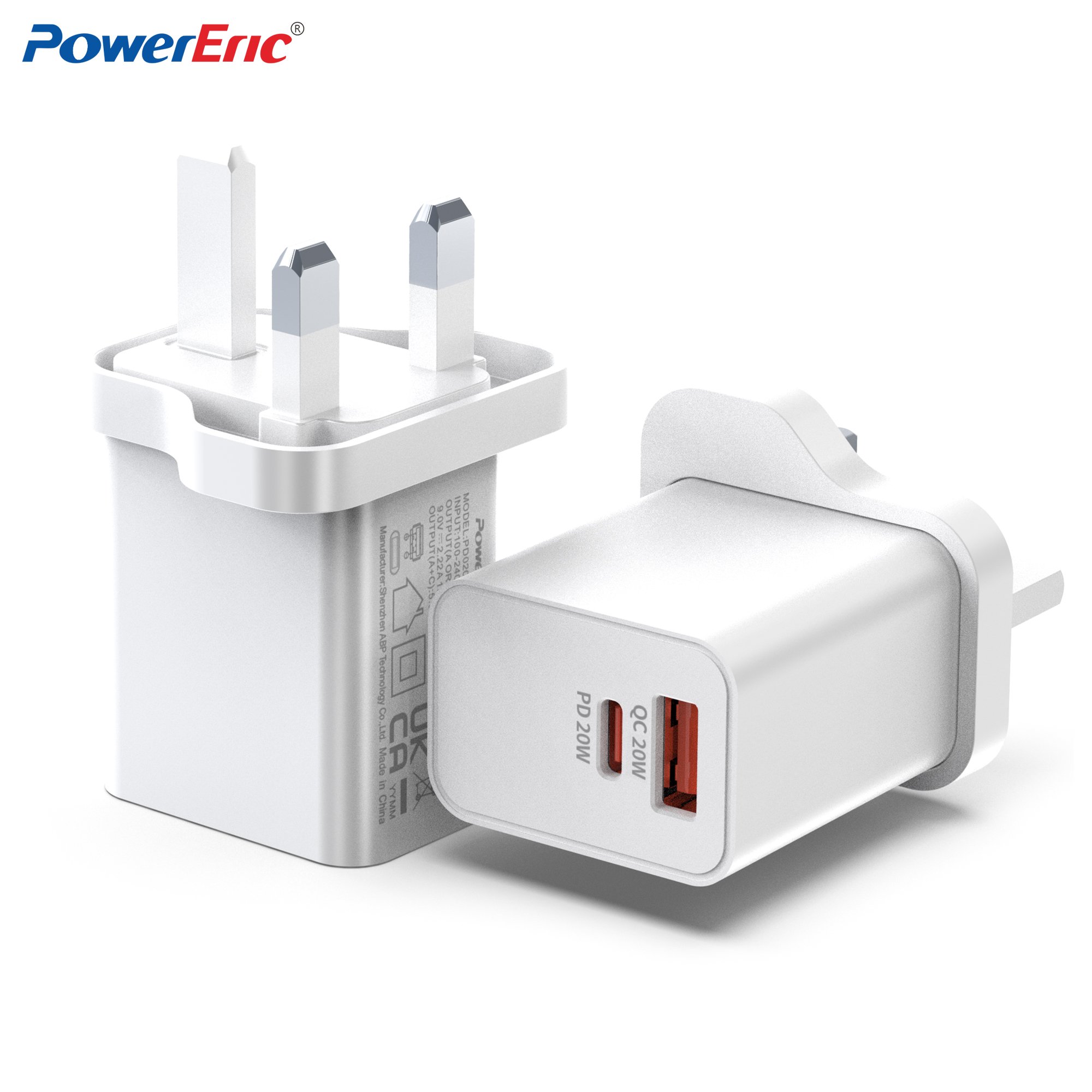 PD20WA + C charger is suitable for the apple mobile phone quick charger head QC3.0 2 mouth travel charger plug