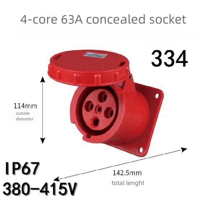 4 CORE, Industrial plug 380V, IP44, 16A 32A industrial socket plugger