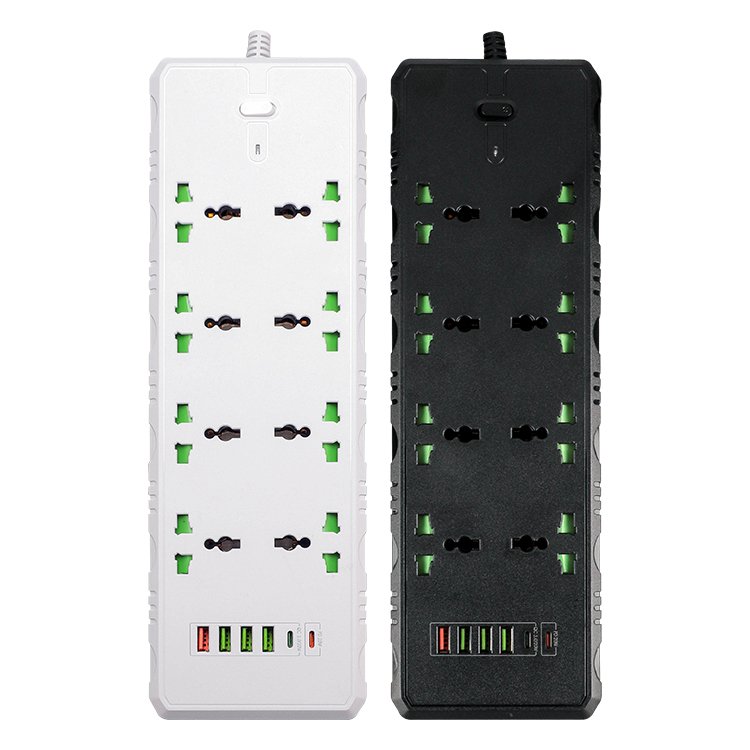 New Trend 16a Universal Usb Extension Wall Socket Way Outlet Us Plug Surge Protector Power Strip White OEM Standard Grounding