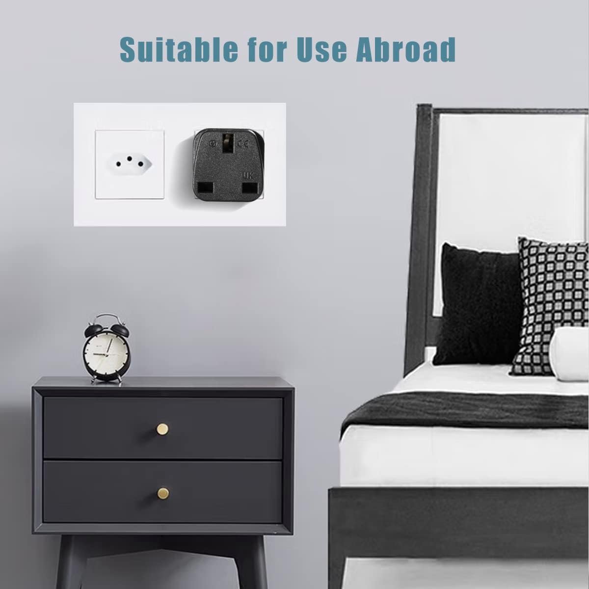 UK to Switzerland Plug Adapter Swiss Adaptor Plug- Compact & Lightweight for Travel Plug Adapter