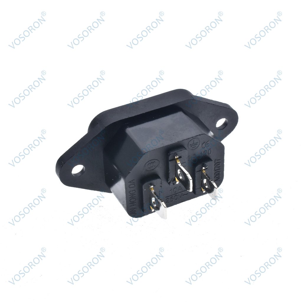 AC 250V 10A IEC 320 C14 Panel Mount Plug Adapter Power Connector Socket