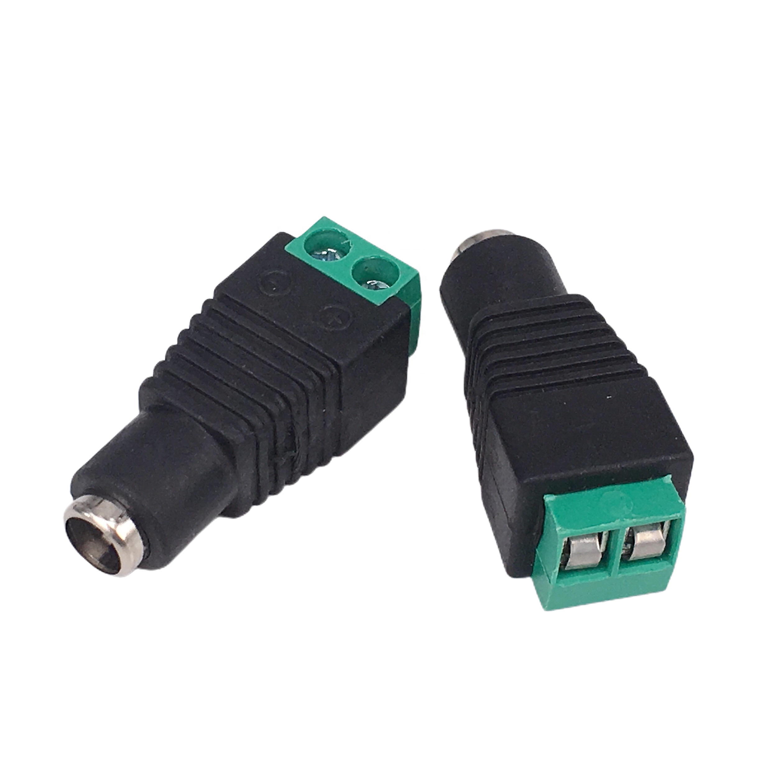 Factory price male DC Power 5.5*2.1mm Connector Jack Plug to 2 Pin Solderless screw for cctv camera