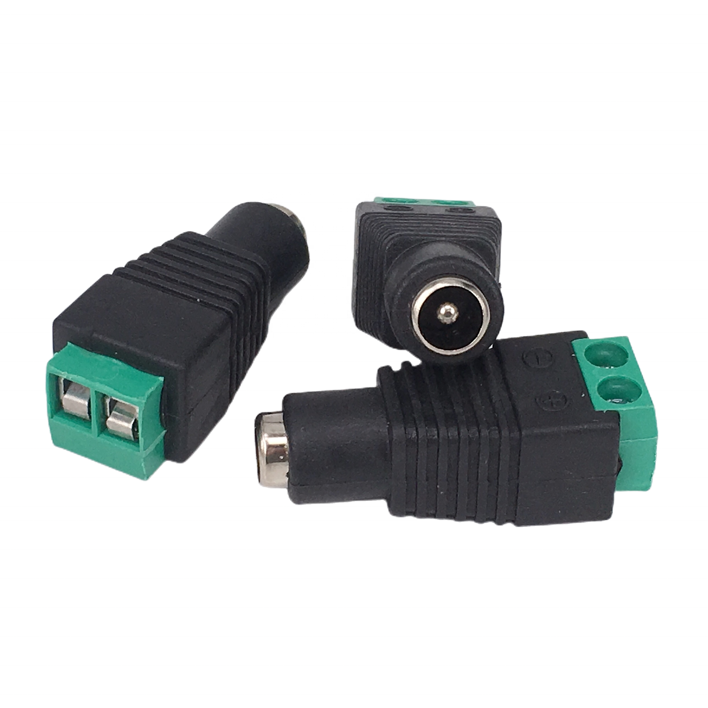 Factory price male DC Power 5.5*2.1mm Connector Jack Plug to 2 Pin Solderless screw for cctv camera