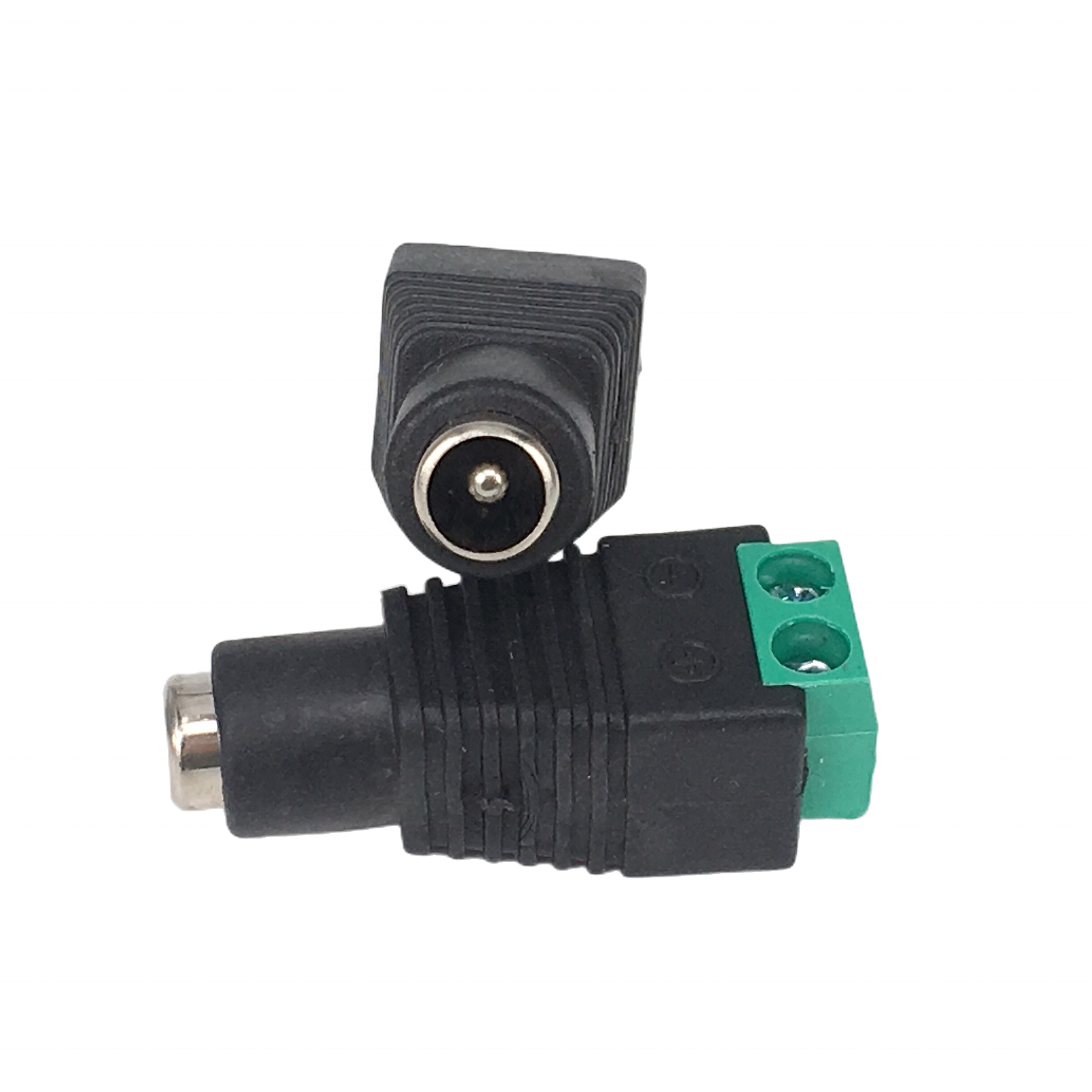 Factory price male DC Power 5.5*2.1mm Connector Jack Plug to 2 Pin Solderless screw for cctv camera