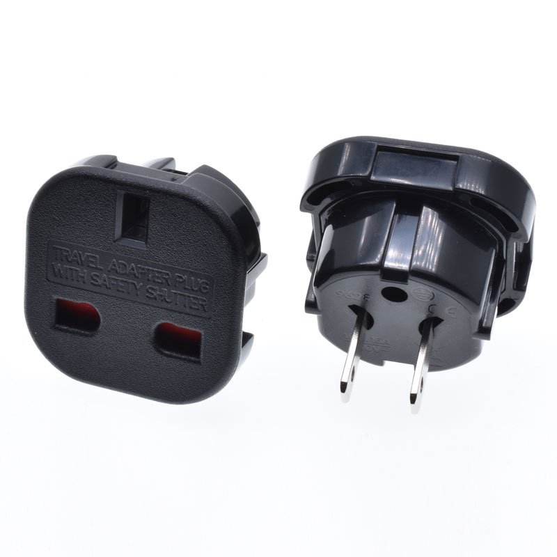 Free logo print UK to CN Japan US plug adapter converter 3 Pin To 2 Pin Type-G to America Australia travel Converter Rotated Pin