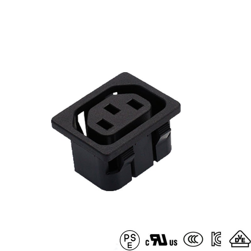 15A250V IEC60320 C13 AC power socket snap-in type Plug Adapter Power Socket IEC C14 C13 outlet Plug Holder 3 PIN Socket