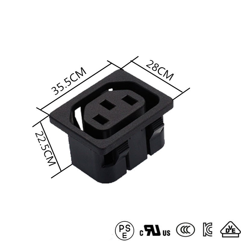15A250V IEC60320 C13 AC power socket snap-in type Plug Adapter Power Socket IEC C14 C13 outlet Plug Holder 3 PIN Socket