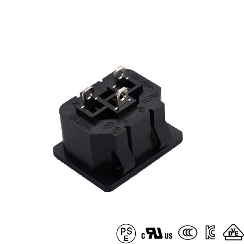 15A250V IEC60320 C13 AC power socket snap-in type Plug Adapter Power Socket IEC C14 C13 outlet Plug Holder 3 PIN Socket