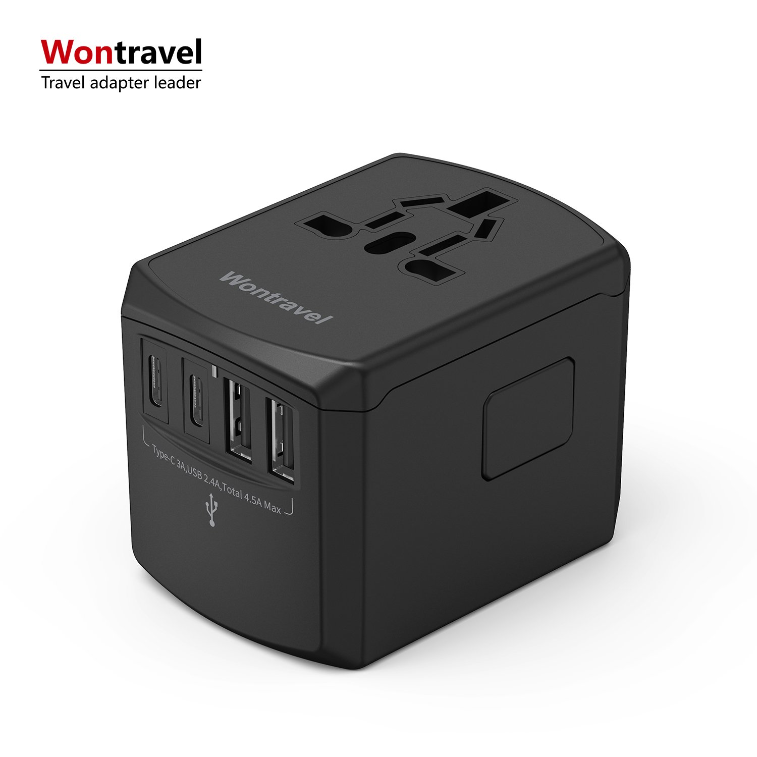 Wontravel 4.5A Global Type C Worldwide Charger Travel Adaptor Universal Travel Adapter for Mobile Phones Charging