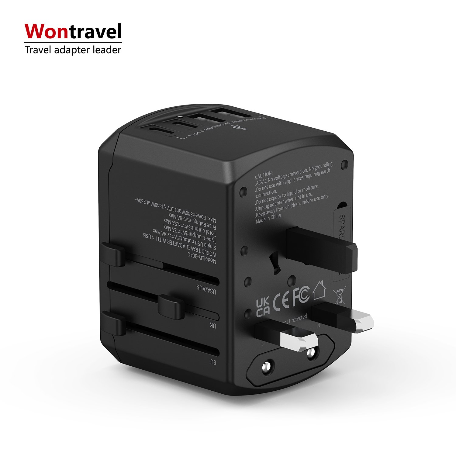 Wontravel 4.5A Global Type C Worldwide Charger Travel Adaptor Universal Travel Adapter for Mobile Phones Charging