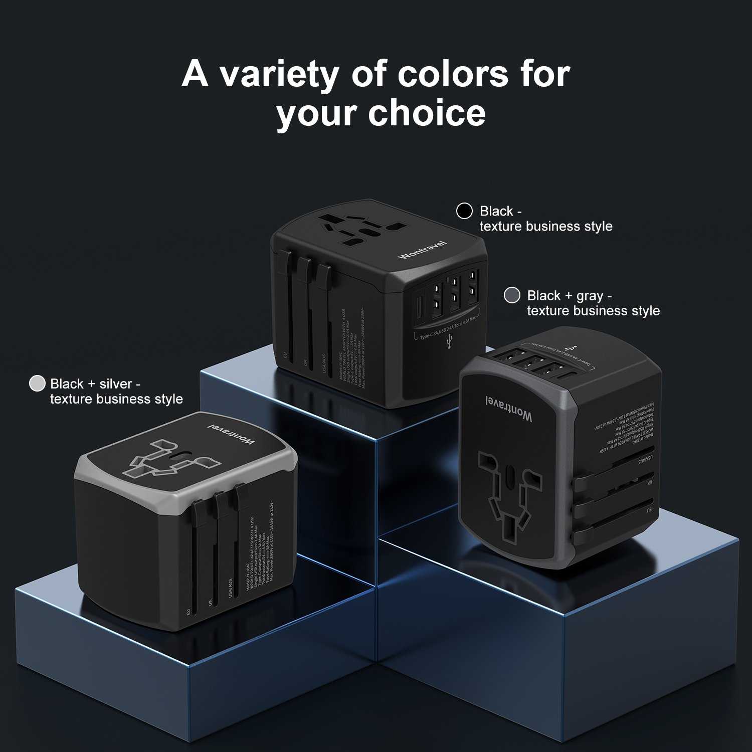Wontravel 4.5A Global Type C Worldwide Charger Travel Adaptor Universal Travel Adapter for Mobile Phones Charging