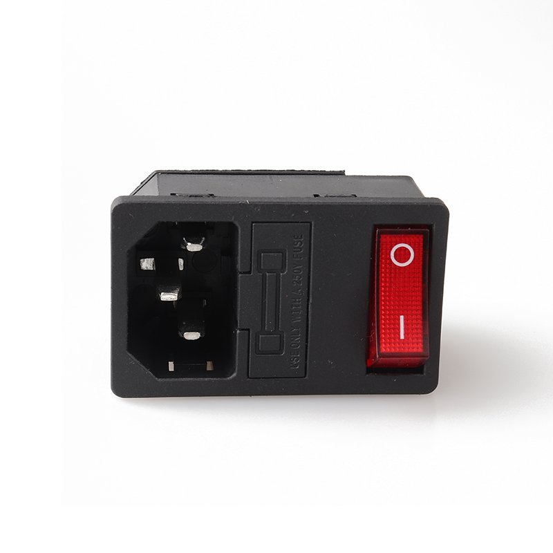 TUV Approved 0717-2S Inlet Switch Two Replaceable Fused 10A 250V IEC C14 AC Power Entry Module Electrical Plug Type