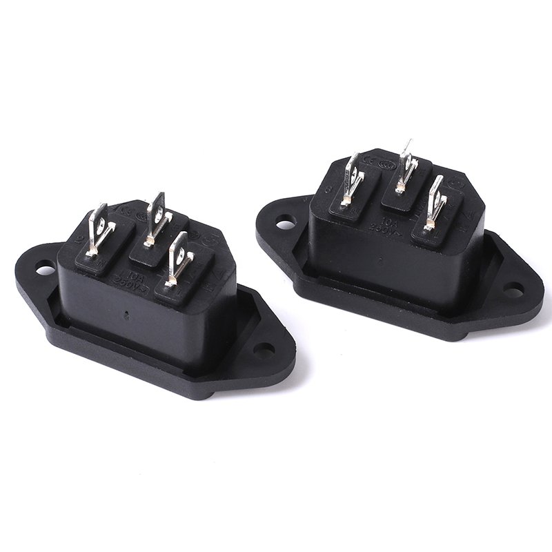 TUV Approved 0717-2S Inlet Switch Two Replaceable Fused 10A 250V IEC C14 AC Power Entry Module Electrical Plug Type
