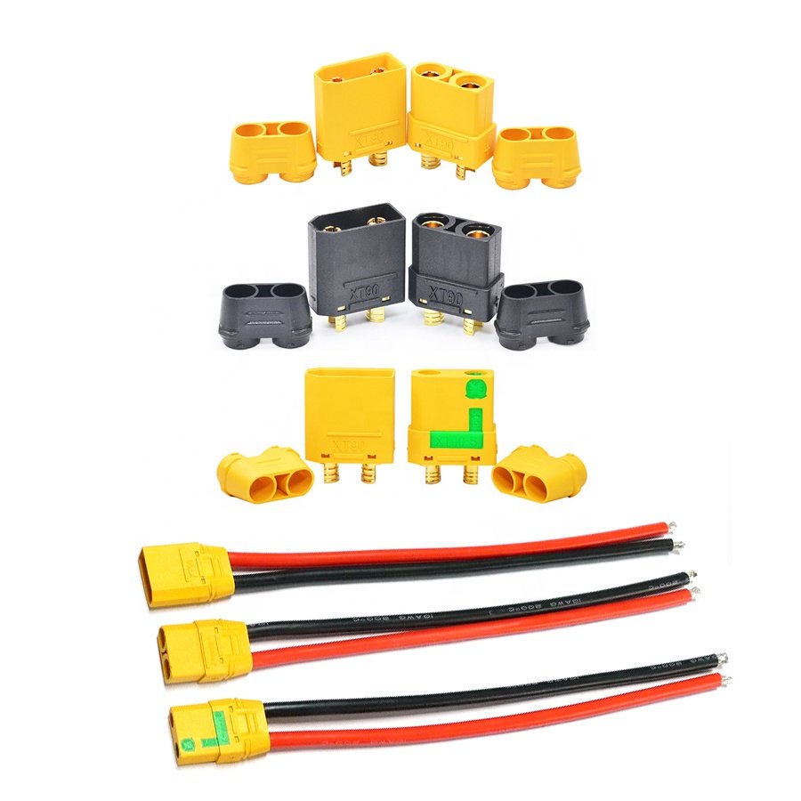 Original Amass Banana Plug Black XT60 12AWG XT 90 Antispark XT90 XT90H XT90/30/60 Energy Connector Wire Harness Cable Assembly