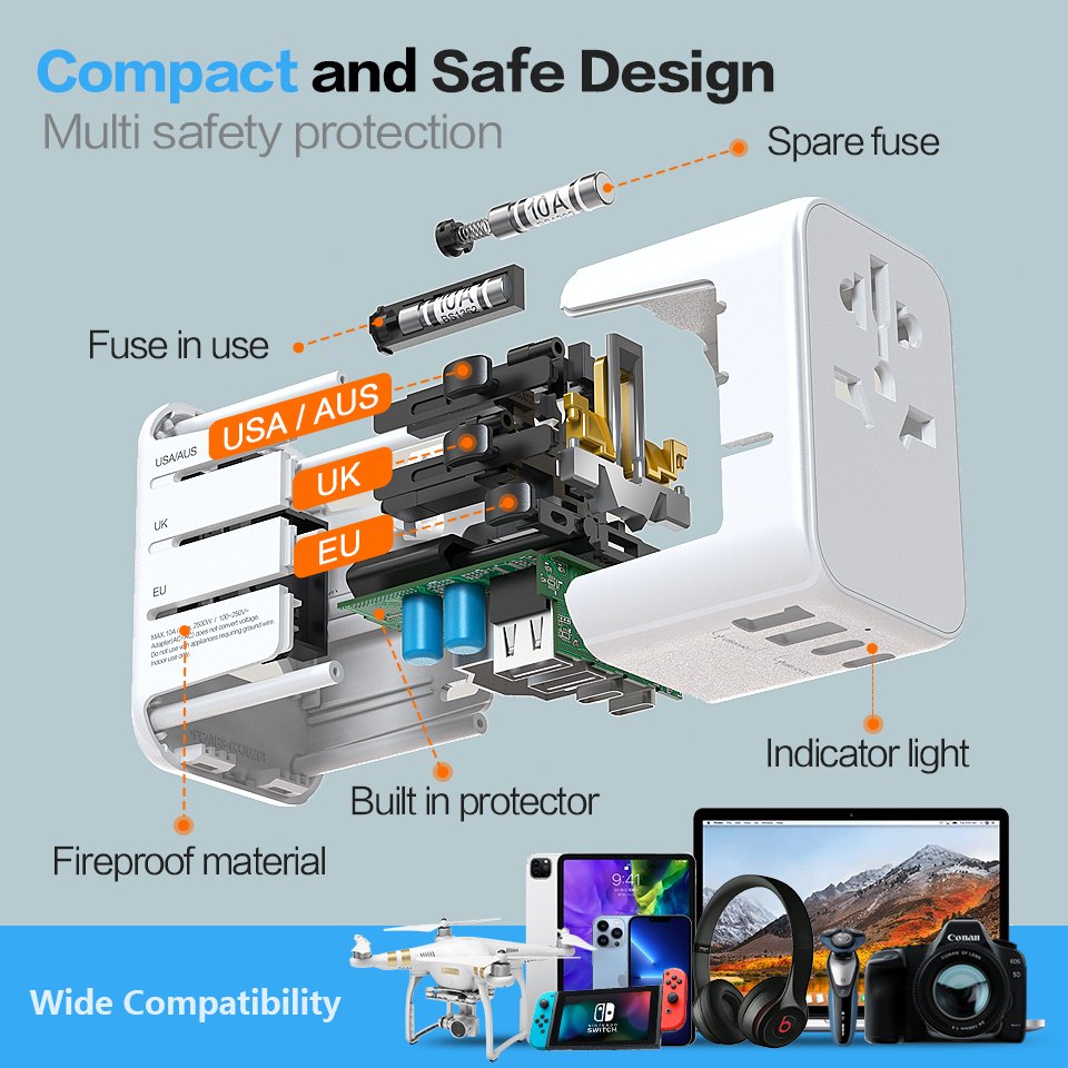 Worldplug best seller universal travel adapter electrical multi socket travel plug adaptor