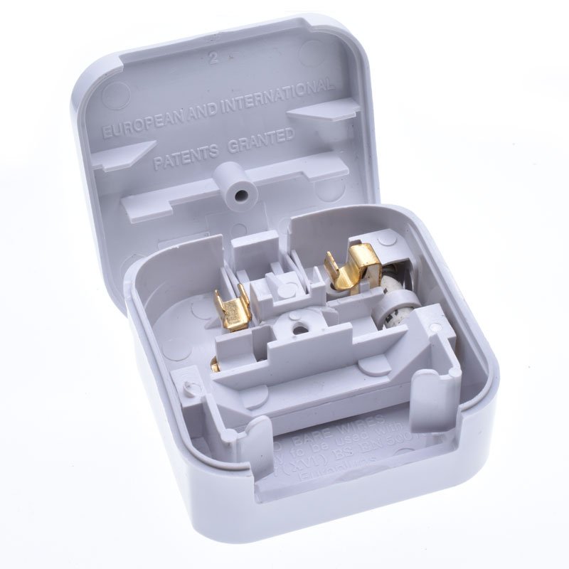 EU to UK plug adapter Box Type 13A 250V European Type-C Round 2 pins to Type-G British Travel Converter Built-in fuse 3A/5A/13A