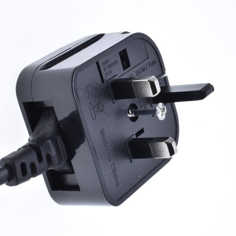 EU to UK plug adapter Box Type 13A 250V European Type-C Round 2 pins to Type-G British Travel Converter Built-in fuse 3A/5A/13A