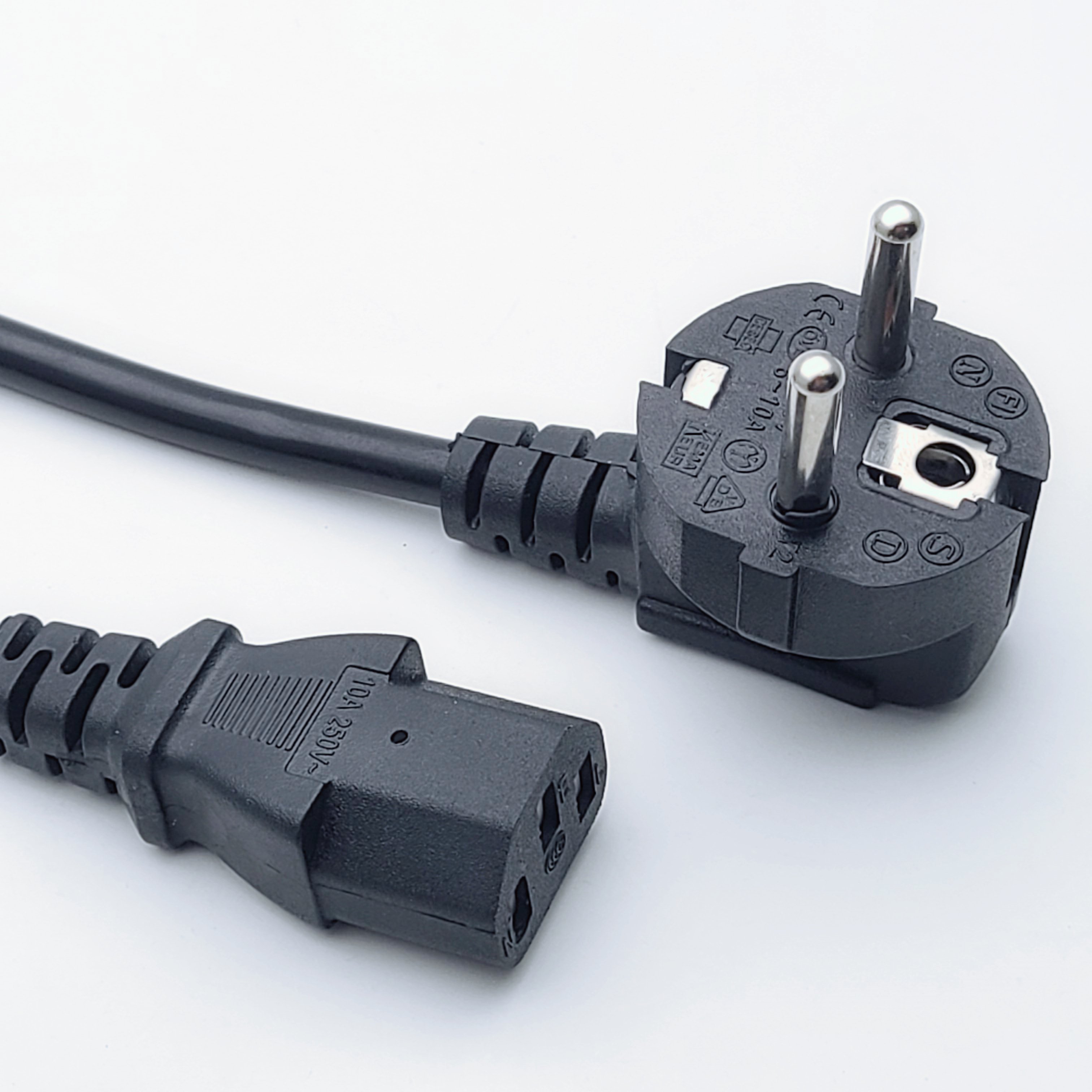 High Quality Retractable Extension 3 Pin Ac Power Cord Cable Eu Power Cord plug For Computer