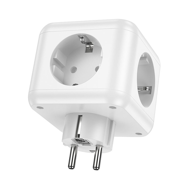 Cube socket Wall Outlet Extender 3 Way Flat Mini Indoor Plug Folding Outlet Splitter 3In 1 Rotatable Socket Converter