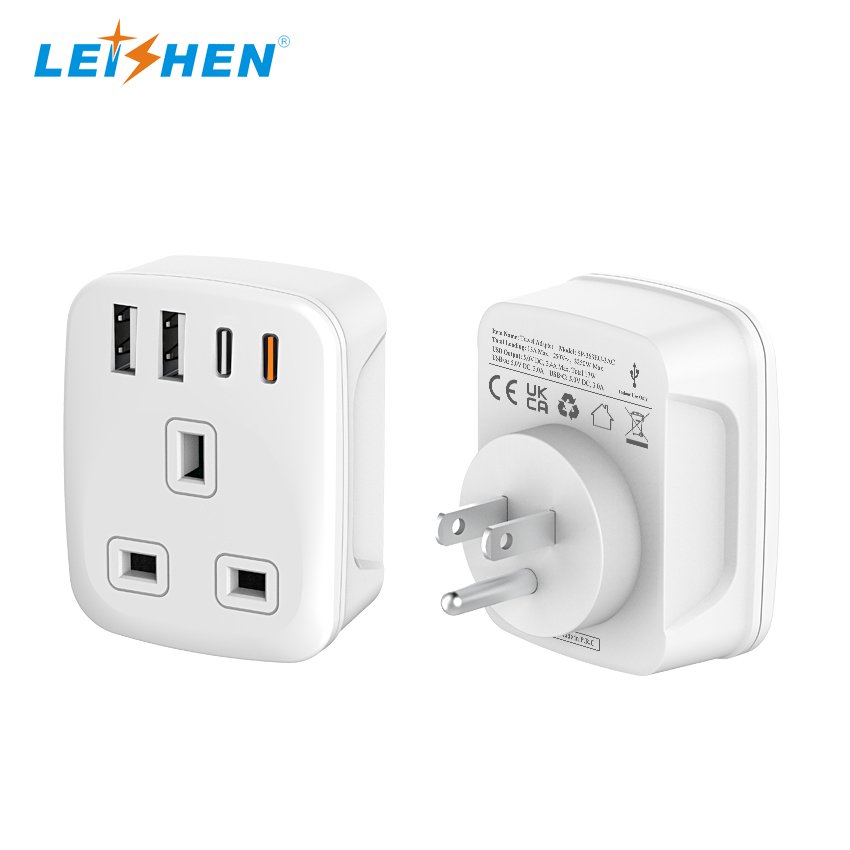 Europe to UK Plug Adapter Unidapt Adapter 4 USB Wall Charger Travel Power Plug Adapter EU to British Foldable plug