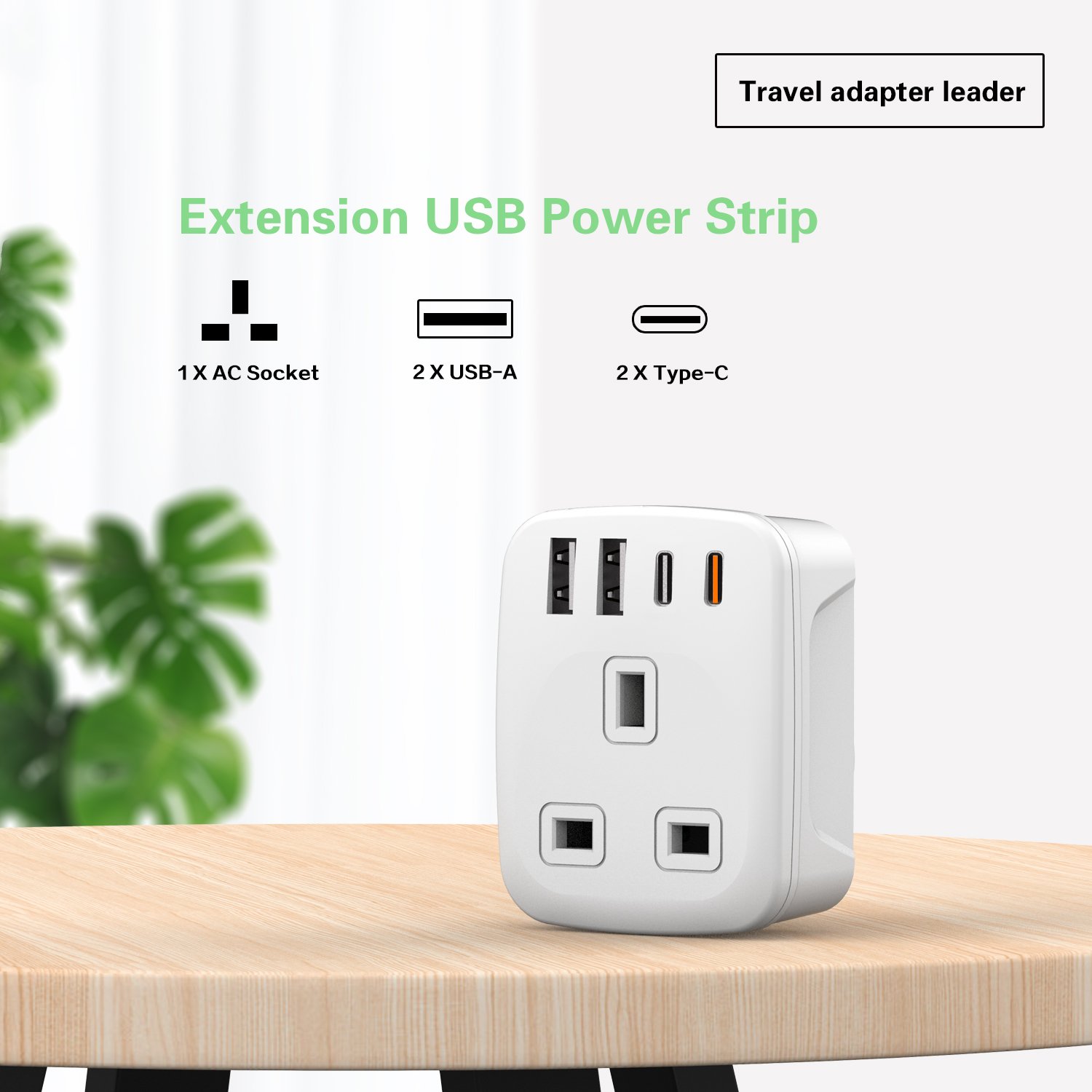 Europe to UK Plug Adapter Unidapt Adapter 4 USB Wall Charger Travel Power Plug Adapter EU to British Foldable plug