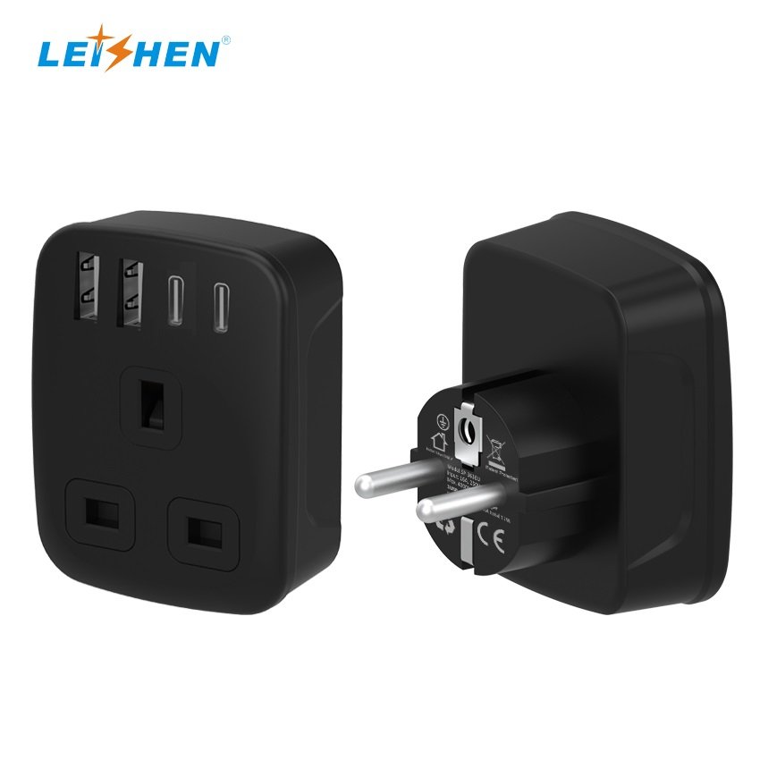 Europe to UK Plug Adapter Unidapt Adapter 4 USB Wall Charger Travel Power Plug Adapter EU to British Foldable plug