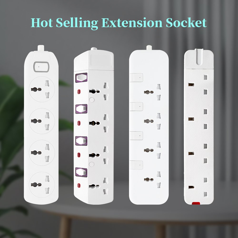 13A 3M UK Three Pin Plug 4 Way 240V 2M Power Extension Plug Cable Lead BS Standard UK 2 3 4 Gang 3 5 Meter Power Strip With EU U