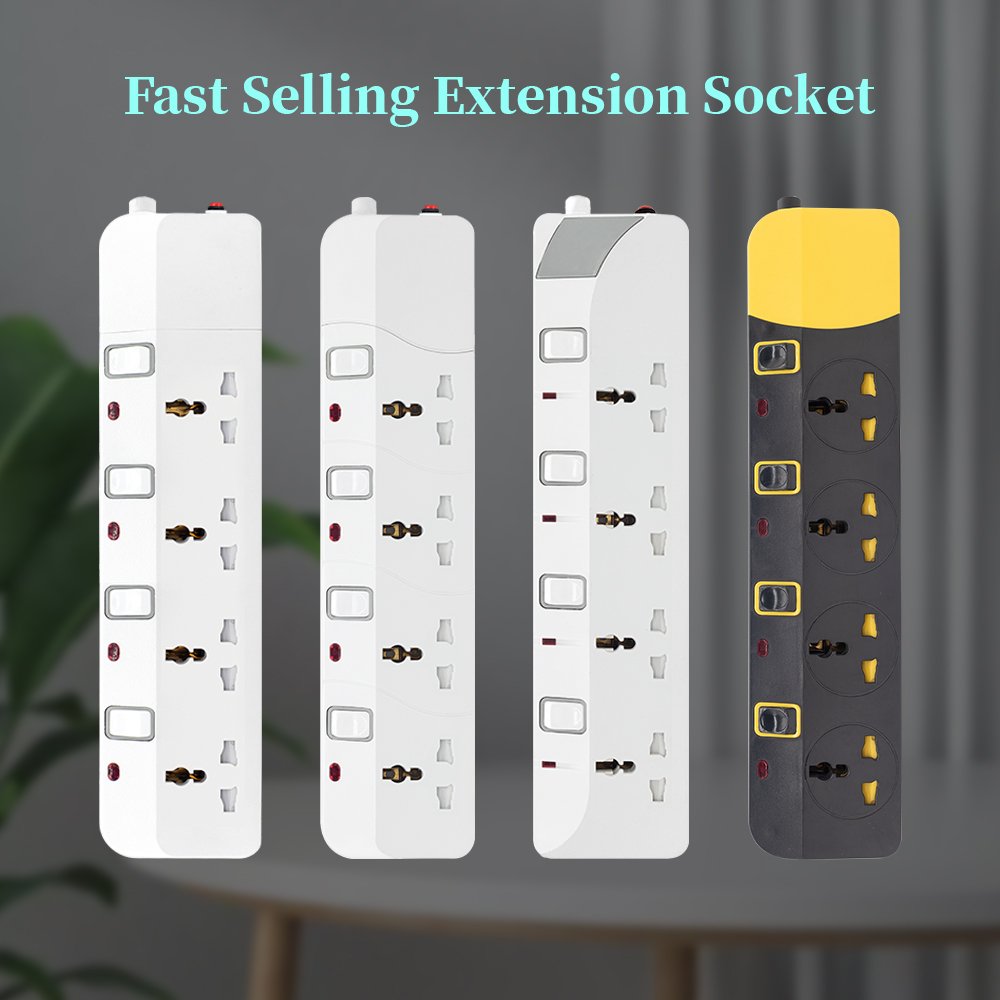 13A 3M UK Three Pin Plug 4 Way 240V 2M Power Extension Plug Cable Lead BS Standard UK 2 3 4 Gang 3 5 Meter Power Strip With EU U