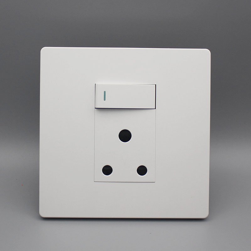 home electrical wall switch and socket custom switch plate 1 lever switch 16A socket outlet plug