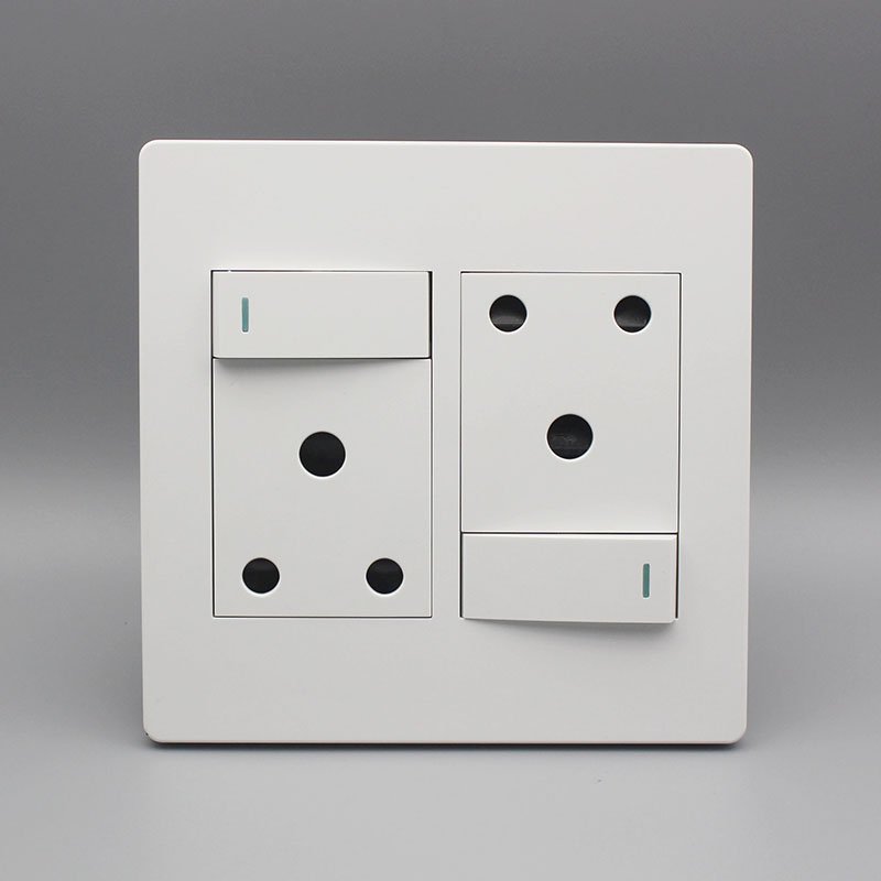 home electrical wall switch and socket custom switch plate 1 lever switch 16A socket outlet plug
